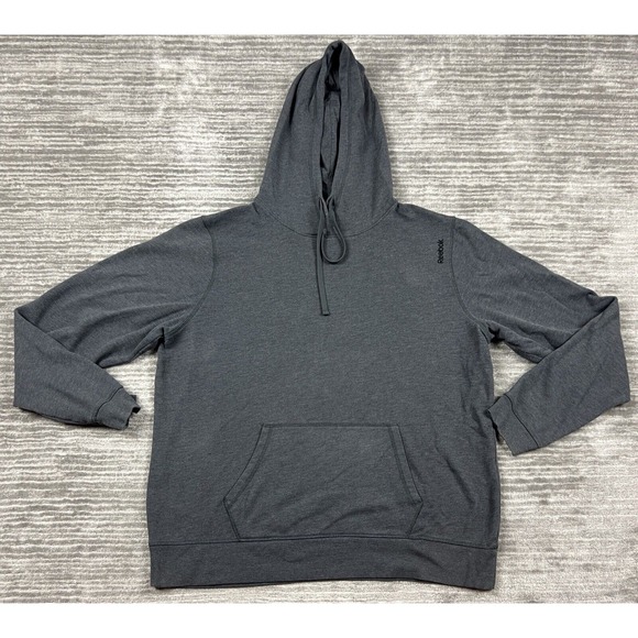 Reebok Other - Reebok‎ Hoodie Mens 2XL Gray Longsleeve Pockets Cotton Blend Drawstring